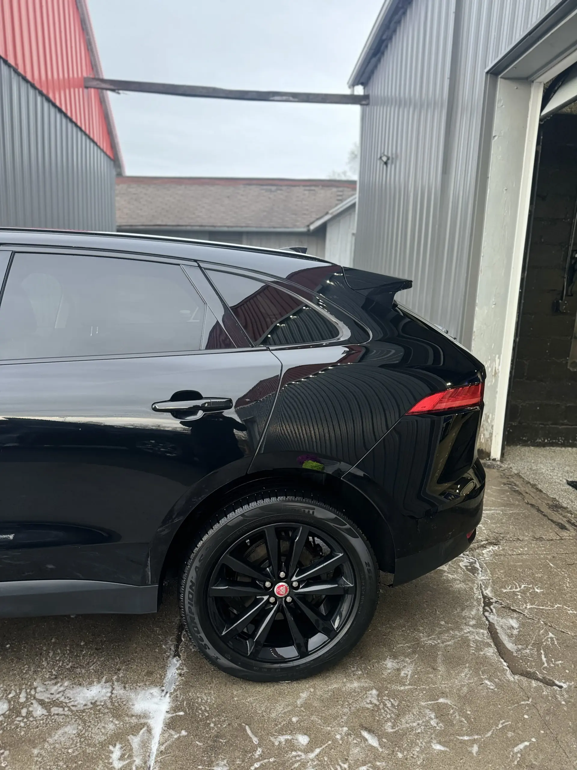 Ceramic coated vehicle showing hydrophobic properties