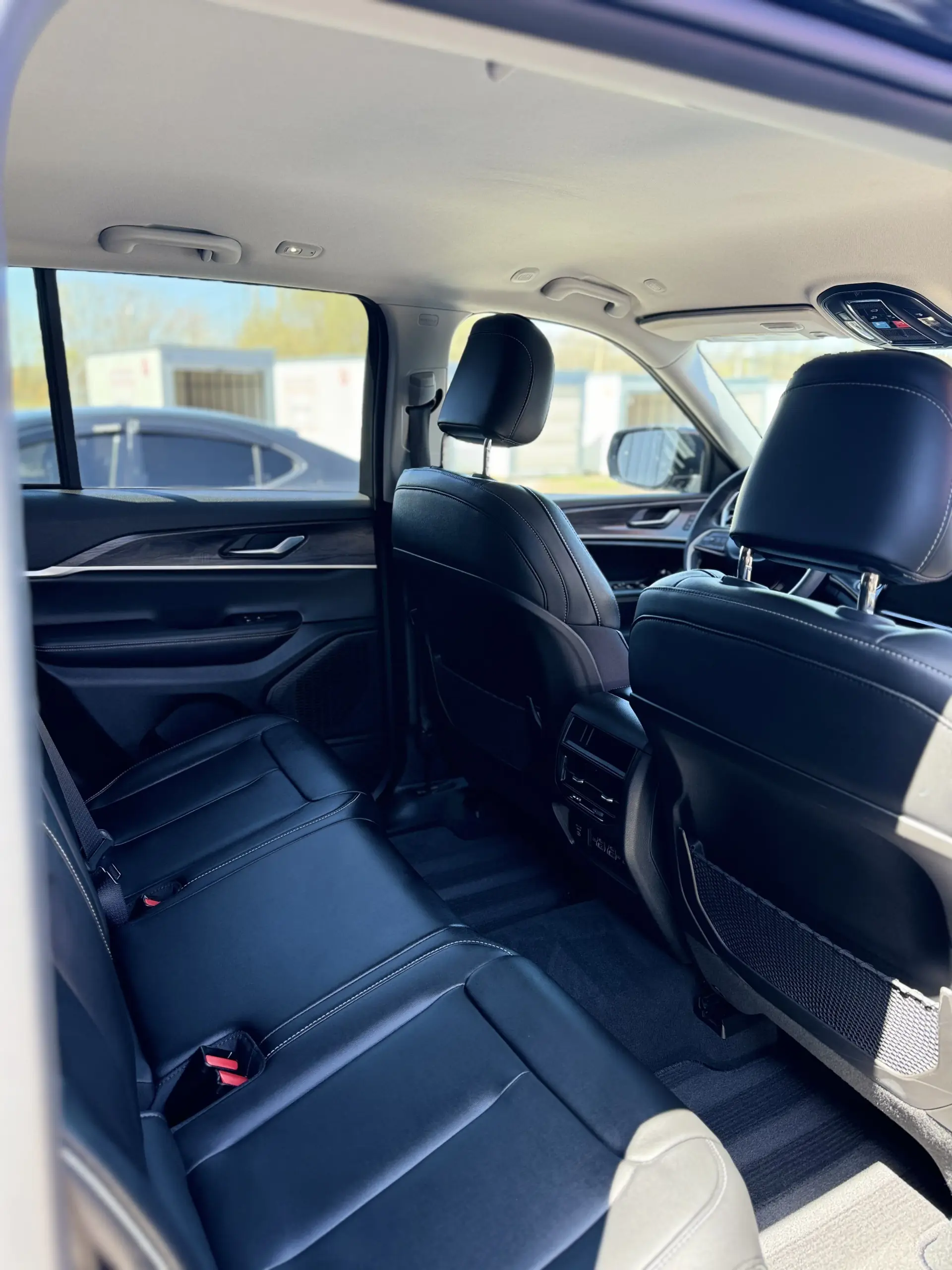 Luxury SUV rear seats after full detail