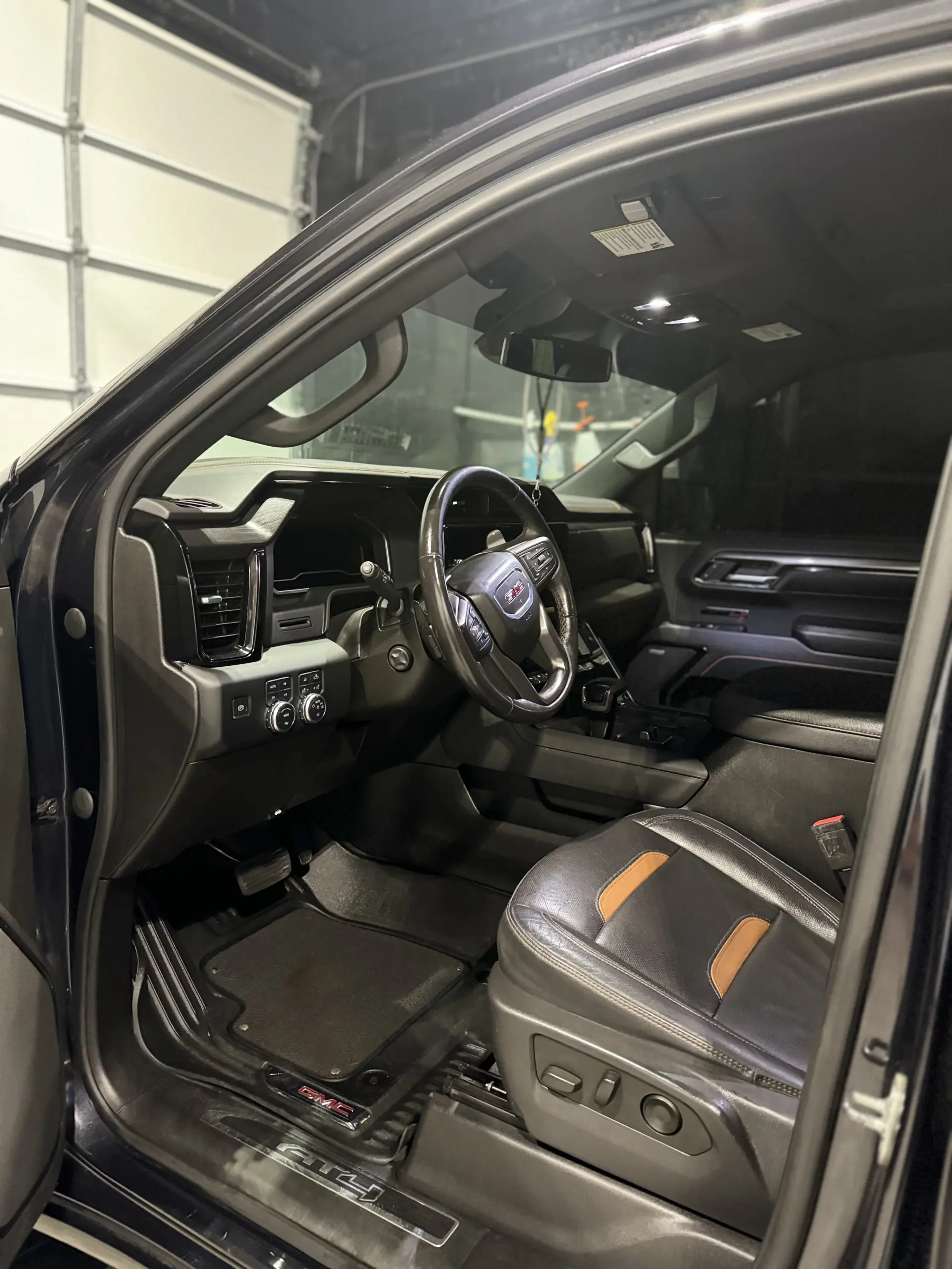 GMC AT4 interior showing window tint from inside